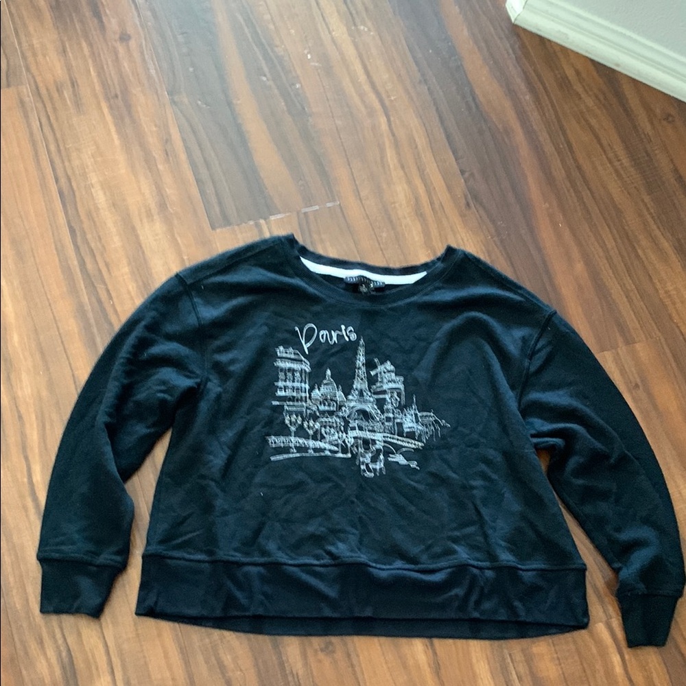 New Jane and Delancey Paris Skyline Pullover Sweatshirt
